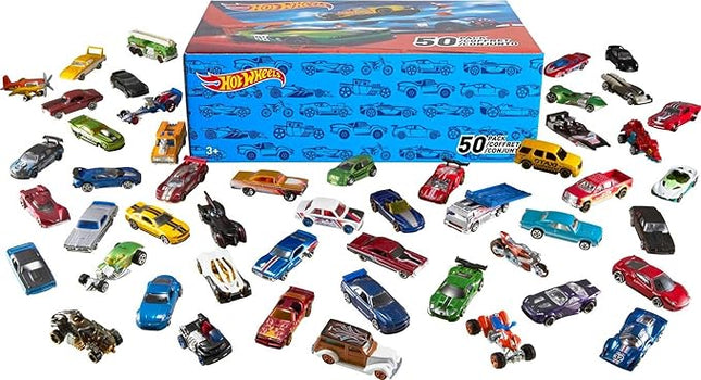 Hot Wheels Toy Cars & Trucks, 50-Pack of 1:64 Scale Vehicles, Individually Packaged (Styles May Vary) (Amazon Exclusive)