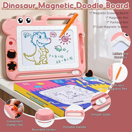 AiTuiTui Magnetic Drawing Board Toddler Toys with Legs for Girls Boys, Color Sketch Writing Scribble Doodle Pad Travel Games, Educational Learning Kids Toys for Toddlers Birthday (Pink)