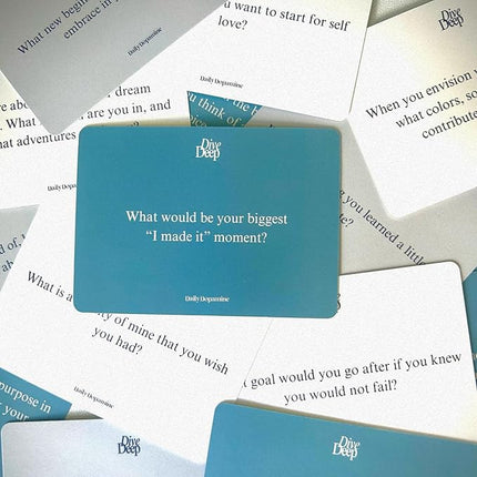 Daily Dopamine Dive Deep Conversation Cards - Get to Know Each Other Ice-Breaker | Deep & Meaningful Conversations | Card Game for Teens, Adults, Couples | Fun Family Party Game for Events & Parties