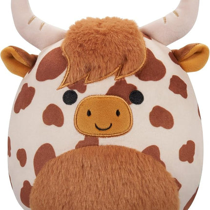 Squishmallows 8" Alonzo The Spotted Highland Cow - Small Officially Licensed Kellytoy Plush - Collectible Soft & Squishy Stuffed Animal Toy - Add to Your Squad - 8 inch
