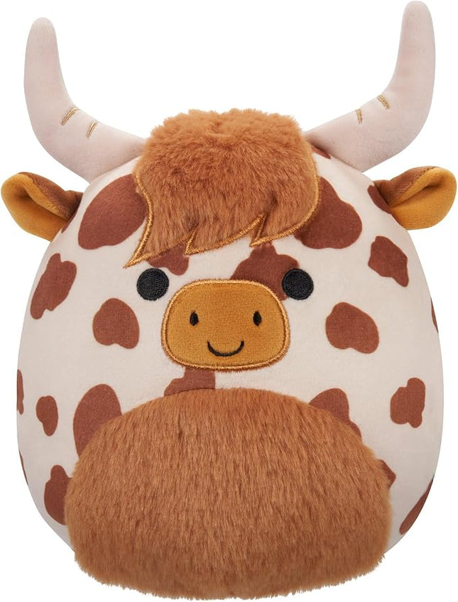 Squishmallows 8" Alonzo The Spotted Highland Cow - Small Officially Licensed Kellytoy Plush - Collectible Soft & Squishy Stuffed Animal Toy - Add to Your Squad - 8 inch