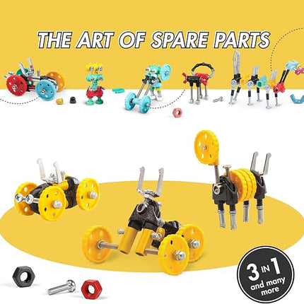 The Off Bits Building Toy - Yellow Vehicle Kit BlazeBit - Building & Construction Toy Tool Set for Kids Including Guide Book - Build-it-Yourself, Gift Ideas for Kids Boys & Girls