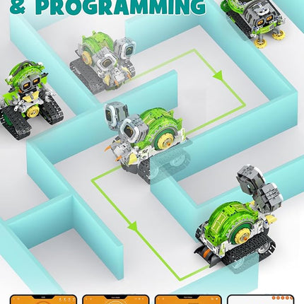 5in1 STEM AI Robot Toys Building Set, 478Pcs APP & Remote Control Engineering Erector Blocks for Kids Age 6-8, Coding Interactive Educational Christmas Birthday Gift for 10-12 Year Boys & Girls