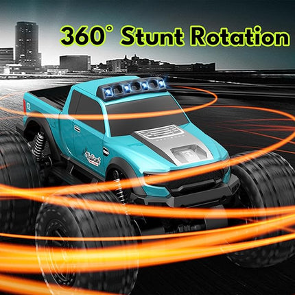 Threeking 1:14 Waterproof Monster Truck Toys RC Cars Speed-Adjustable Amphibious Remote Control Car Trucks with Lights 4WD All Terrain Off-Road Pickup Toy Gifts Presents