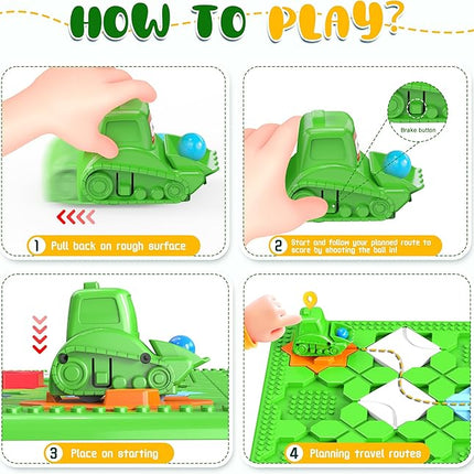 STEM Logic Road Builder Toys: Board Games Toys for 5 Year Old Kids Montessori Brain Teaser Puzzles Educational Learning Activities Toy for Kid Ages 3 4 6-8 12 Boys Girls Gifts (Green, 50PCS)