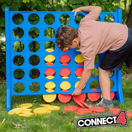 Giant Connect 4: Hasbro's Original Connect4 Game Super-Sized - 46.5 inch All-Weather Official Four in a Row Board Game - Indoor or Outdoor Connect4 Fun for Adults and Family