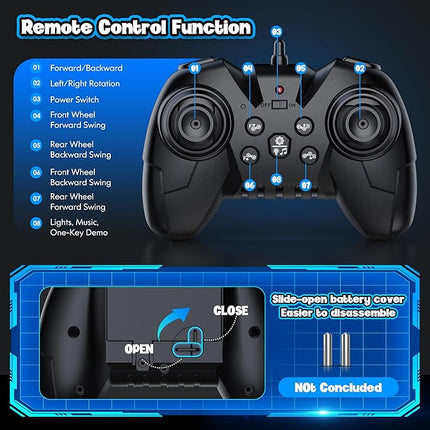 Robot Toys, 8-Wheel Stunt Remote Control Car with Auto-Demonstration, 360° Rotation, LED Eyes, Music, 2.4Ghz, All Terrain Rc Cars, Remote Control Car for Boys 4-7 6-8 8-12