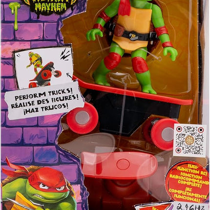 Teenage Mutant Ninja Turtles Toy, Raphael Half Pipe RC Skate Vehicle with Tricks, 2.4 GHz Remote Control TMNT Ninja Turtle Toy, Mutant Mayhem, Ages 5+