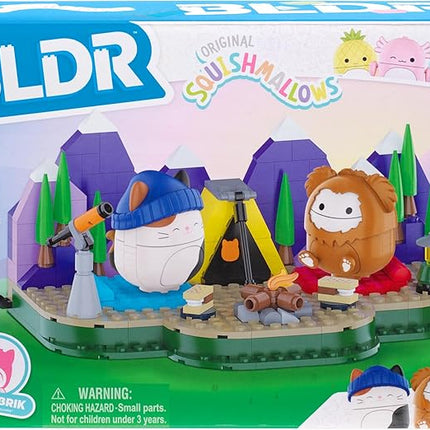 BLDR Squishmallows Benny and Cam's Outdoor Adventure Building Set - Cam The Cat and Benny The Bigfoot Buildable Figures - Squishmallows Fans 8+, 0050