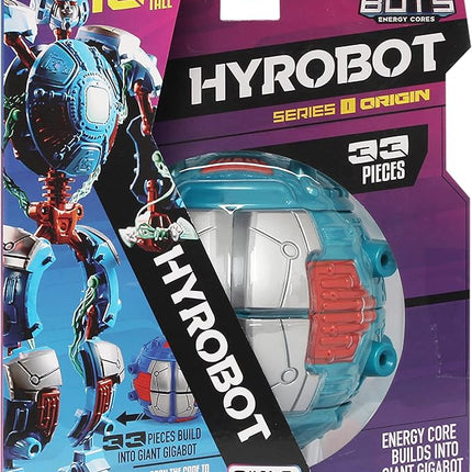 Giga Bots - HYROBOT | Energy Core Transforms Into 13 Inch Action Figure | Leader of GIGABOTS | Unique Toy Combat Attachments and Skills | Includes 33 Buildable Pieces