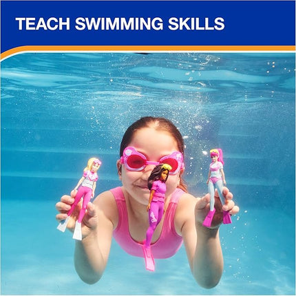 SwimWays Barbie Dive Characters 3-Pack, Swimming Pool Accessories & Kids Pool Toys, Pool Party Supplies & Water Toys for Kids Aged 5 & Up