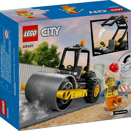 LEGO City Construction Steamroller Toy Playset, Fun Gift, Construction Toy Set for Kids Aged 5 Years Old Plus, Model Truck with a Worker Minifigure, Imaginative Play for Boys and Girls, 60401