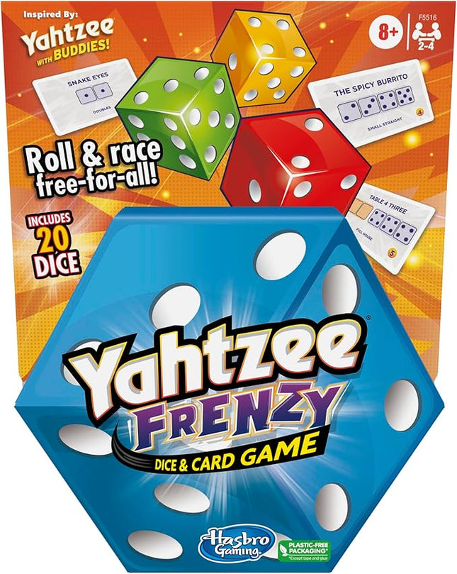 Hasbro Gaming Yahtzee Frenzy Dice & Card Game, Fast-Paced Dice Game, Card Games for Families and Kids, Easy to Learn Family Games, for 2 to 4 Players, Ages 8 and Up