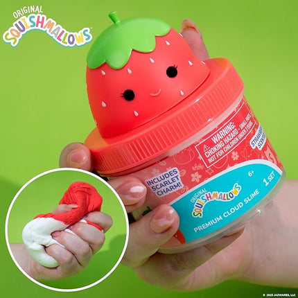 Original Squishmallows Scarlet Premium Cloud Slime - Limited Release, Strawberry Scent, 8 oz. Jar