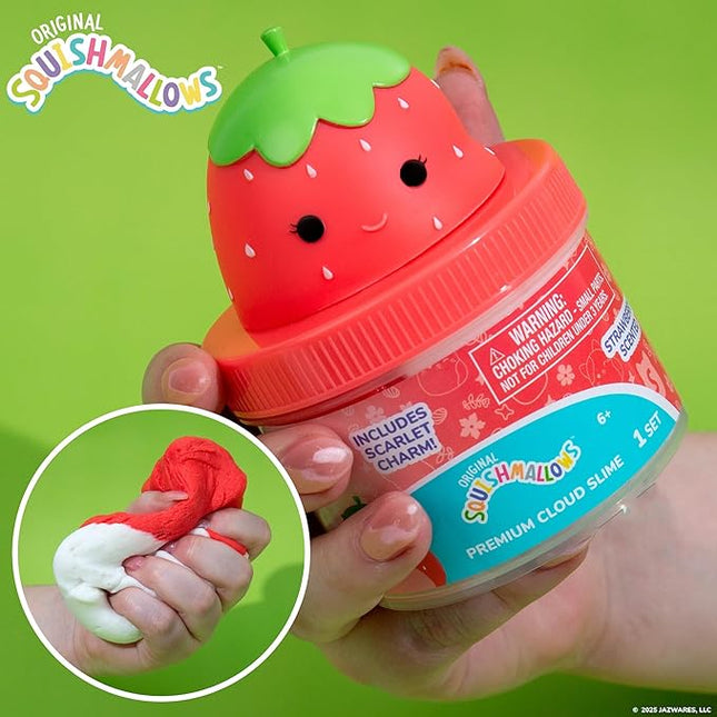 Original Squishmallows Scarlet Premium Cloud Slime - Limited Release, Strawberry Scent, 8 oz. Jar