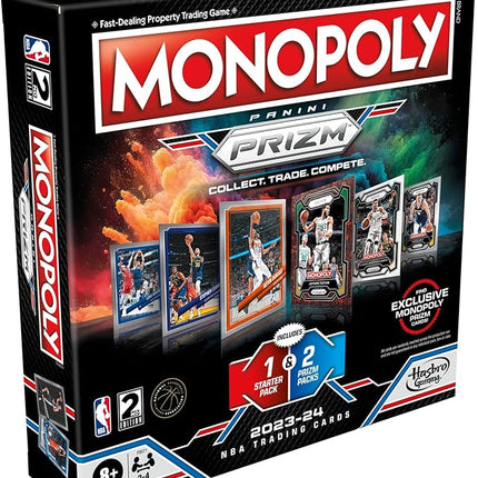 Monopoly Prizm: NBA 2nd Edition Board Game | Monopoly Game with 2023-24 Panini NBA Trading Cards | Ages 8 and Up | 2 to 4 Players | Basketball Games