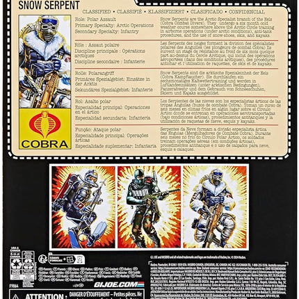 G.I. Joe Classified Series Retro Cardback Snow Serpent, Collectible 6 Inch Action Figure with 8 Accessories
