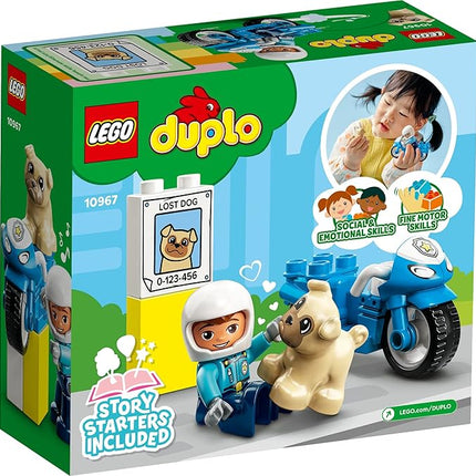 LEGO DUPLO Town Rescue Police Motorcycle 10967 Toy for Toddlers, Boys & Girls 2 Plus Years Old, with Police Officer and Dog Figure, Early Development Toys