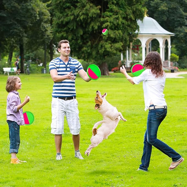 Outside Toys for Kids Ages 4-8 - Toss and Catch Ball Set, Kids Outdoor Games Yard Games for Kids and Adults with 6 Paddles and 3 Balls Toys for 3 4 5 6 7 8 Year Old Boys Girls Birthday
