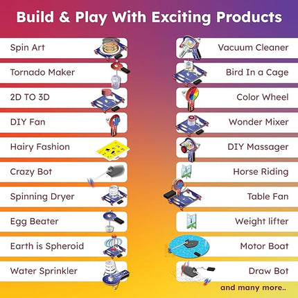 Butterfly EduFields STEM Kit for Kids Ages 8-10-13 | Build 20+ Motor Machines & DIY Engineering Projects | Educational Science Kit for Boys & Girls | Fun STEM Toys for Ages 8-10 | Robotics Learning