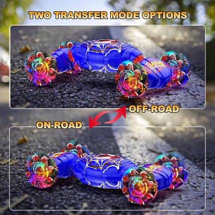 Remote Control Car, Gesture Sensing RC Stunt Car, 4WD Transform Off-Road Vehicle for 360° Rotation & Drift, 2.4GHz Hand Controlled Twister Cars, RC Cars Toys for Kids Boys Girls Birthday Gift Age 6-12