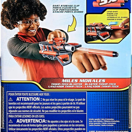 Marvel NERF Spider-Man Miles Morales Thwip-Tech Blaster, Includes 3 Darts, Web Shooter, Role Play Toy for Kids 5 and Up