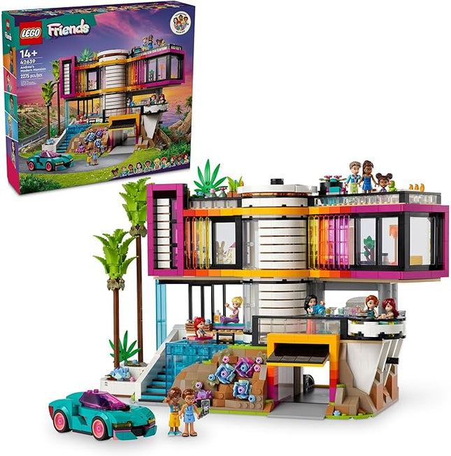 LEGO Friends Andrea's Modern Mansion Doll House - 4 Story Toy House Building Toy Set for Kids, Girls and Boys, Ages 14+ - Includes 11 Characters - Gift Idea for Birthdays & Holidays - 42639