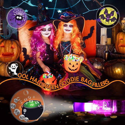 Halloween Party Favors for Kids, 36 Pcs LED Light Up Finger Lights Halloween Goodie Bag Fillers Treats Stuffers Glow in The Dark Toys Bulk for Halloween Party Gifts Trick or Treat Toy