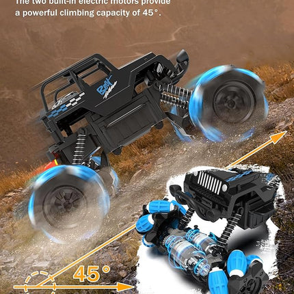 RC Sideways Stunt Car, 2.4 Ghz Remote Control Drift Car, Features 360° Rotation, Spins, Spray, All Terrain 4WD RC Stunt Cars Toys for 6-12 Years Boys Girls Gifts for Christmas New Year
