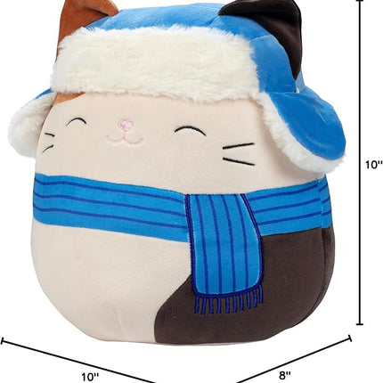 Squishmallows 10-Inch Cam The Winter Holiday Cat - Official Jazwares Christmas Plush - Collectible Soft & Squishy Kitty Stuffed Animal Toy - Limited Edition 2025 Gift for Kids, Girls & Boys