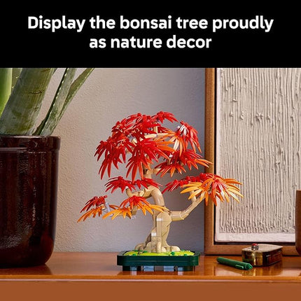 LEGO Botanicals Japanese Red Maple Bonsai Tree Building Kit for Adults 18+ - Unique Home Decor DIY for Room or Office - Housewarming Gift Idea for New Home - Plant Decor for Desk or Bookshelf- 10348