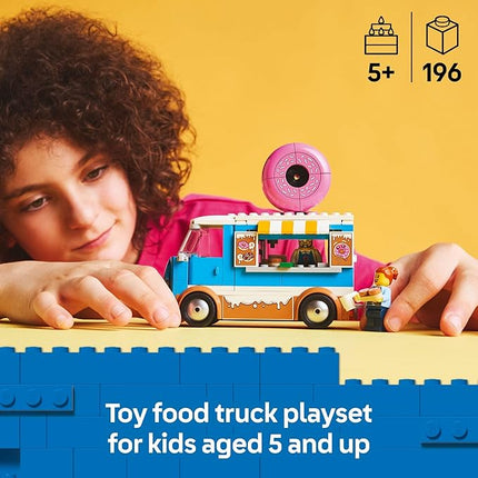 LEGO City Donut Truck Toy - Building Toy for Kids, Boys and Girls, Ages 5+ - Birthday Gift for Kids Mobile Donut Stand with 2 Minifigures and Other Accessories - 60452