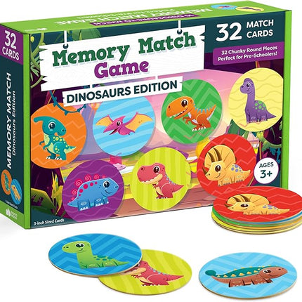 Momo & Nashi Dinosaur Toys for Kids 3-5 Matching Game - 32pc Dinosaur Games for Kids Memory Game - Kindergarten Preschool Educational Toys - Gifts for 3 Year Old Boys & Girls