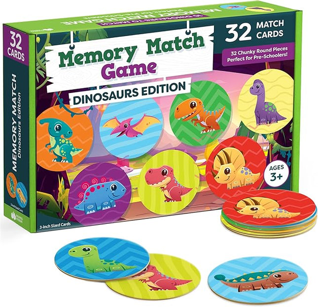 Momo & Nashi Dinosaur Toys for Kids 3-5 Matching Game - 32pc Dinosaur Games for Kids Memory Game - Kindergarten Preschool Educational Toys - Gifts for 3 Year Old Boys & Girls