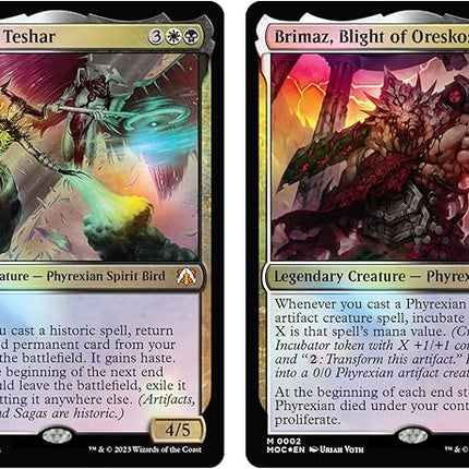 Magic The Gathering March of the Machine Commander Deck - Growing Threat (100-Card Deck, 10 Planechase cards, Collector Booster Sample Pack + Accessories)