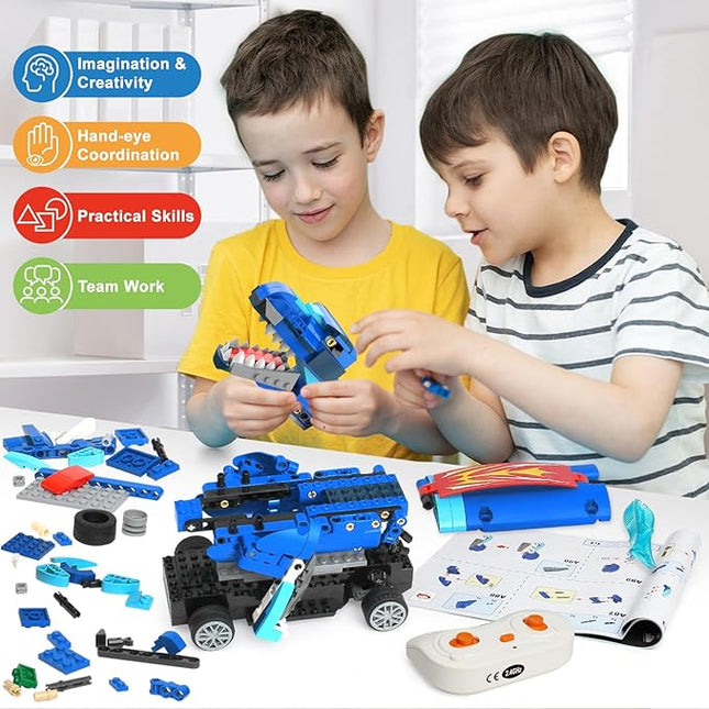 Yerloa Dinosaur Toys for Boys Age 8-12 5-7 6-7, Jurassic Building Kits for Kids 6 7 8 9 10 11 12 + Year Old, 343 Pcs Remote Control STEM Projects Building Blocks Sets Educational Birthday Easter Gifts
