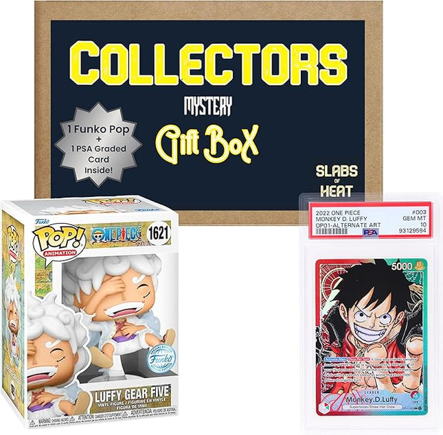 One Piece Collector's Mystery Gift Box: Funko Pop! & PSA Graded Card│ONE PSA Graded One Piece Card & ONE Authentic One Piece Funko Pop │Ideal Gift for Collectors & Fans│by Slabs of Heat
