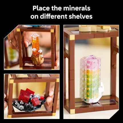 LEGO Ideas Mineral Collection Building Set for Adults, Ages 18+ - Bedroom or Office Decor with 3 Display Shelves - Unique Gift Idea for Men & Women - 21362