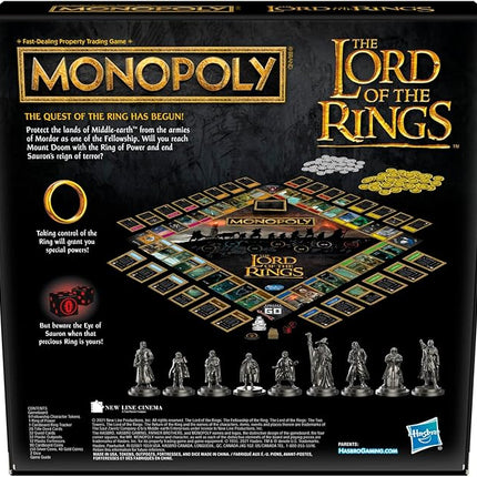 Hasbro Gaming Monopoly: The Lord of The Rings Edition Board Game Inspired by The Movie Trilogy, Play as a Member of The Fellowship, Ages 8 and Up (Amazon Exclusive)