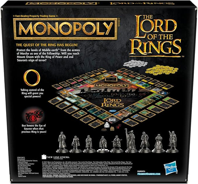 Hasbro Gaming Monopoly: The Lord of The Rings Edition Board Game Inspired by The Movie Trilogy, Play as a Member of The Fellowship, Ages 8 and Up (Amazon Exclusive)
