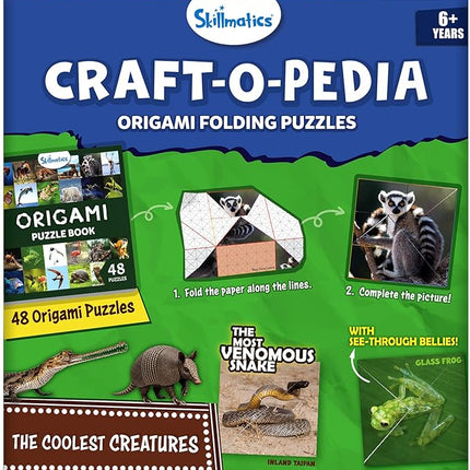 Skillmatics Origami Puzzle Book - 48 Folding Puzzles for Kids, Fun STEM Toy & Brain Teasers, Educational & Travel Gifts for Ages 6, 7, 8, 9, 10 and Up