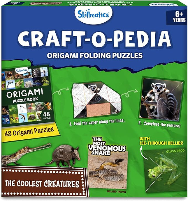 Skillmatics Origami Puzzle Book - 48 Folding Puzzles for Kids, Fun STEM Toy & Brain Teasers, Educational & Travel Gifts for Ages 6, 7, 8, 9, 10 and Up