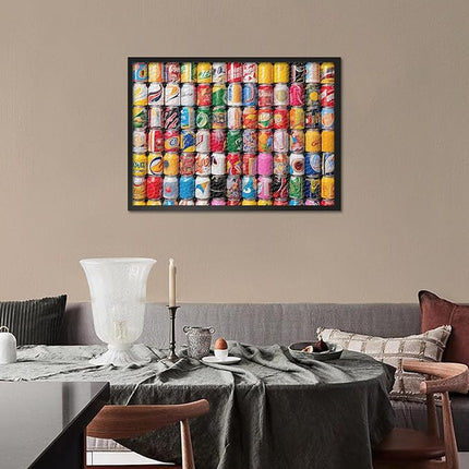 Jigsaw Puzzle for Adults 1000 Piece - Vibrant Neatly Arranged Drink Cans, Modern Beverage Bottle Art with Premium Puzzle Board, Adult Puzzles 1000 Pieces for Relaxation (27.5x19.7 in)