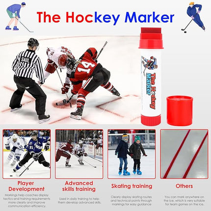The Hockey Marker, Hockey Pucks Marking in Ice Hockey Training, Ice Hockey Accessories for Hockey Coach, Waterproof Oily Ice Markers for Hockey Rink, Good Helper for Ice Hockey Practice