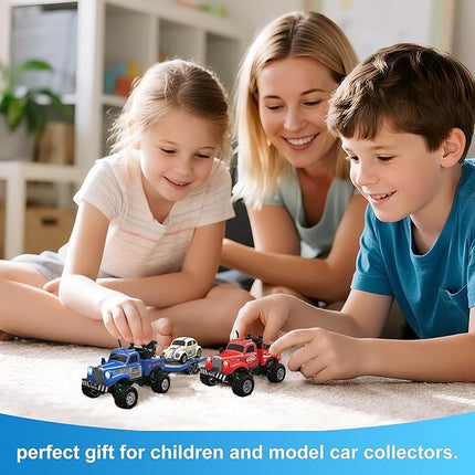 MOONTOY 1:64 Scale Mini Alloy Truck RC Car with LED Lights, 2.4Ghz Remote and App Control Toy Car, 3-Speed Adjustment Pocket Toy Car for Kids 4-8 Years and Adults (Blue)