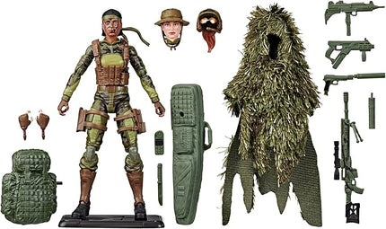 G.I. Joe Classified Series 60th Anniversary Action Marine - Sniper, Collectible 6 Inch Action Figure with Ghillie Suit and 19 Accessories