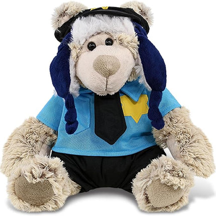 DolliBu Polar Bear Police Officer Super Soft Plush Toy - Soft Polar Bear Cop Stuffed Animal Dress Up with Cute Cop Uniform and Cap Outfit - Gift with Personalization - 10 Inches