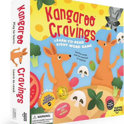 Kangaroo Cravings Learn to Read 300 High-Frequency Sight Words Board Game - Fun Learning Resource & Word Game for Kids Ages 4-9 - Parent & Teacher Must Haves for Preschool, Kindergarten, 1st-3rd Grade
