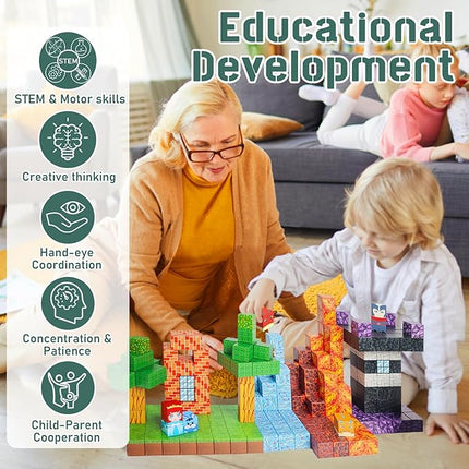 1inch Magnetic Blocks(Safer),Magnetic Building Blocks,Magnetic Cubes Building Blocks Toys for Halloween Christmas Birthday Gift - STEM Sensory Toys for 3+ Years Old Girl Boys