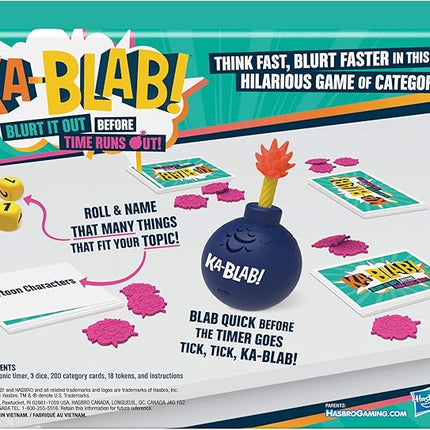 Hasbro Gaming Ka-Blab! Game for Families, Teens and Kids Ages 10 and Up, Family-Friendly Party Game for 2-6 Players, from The Makers of Scattergories